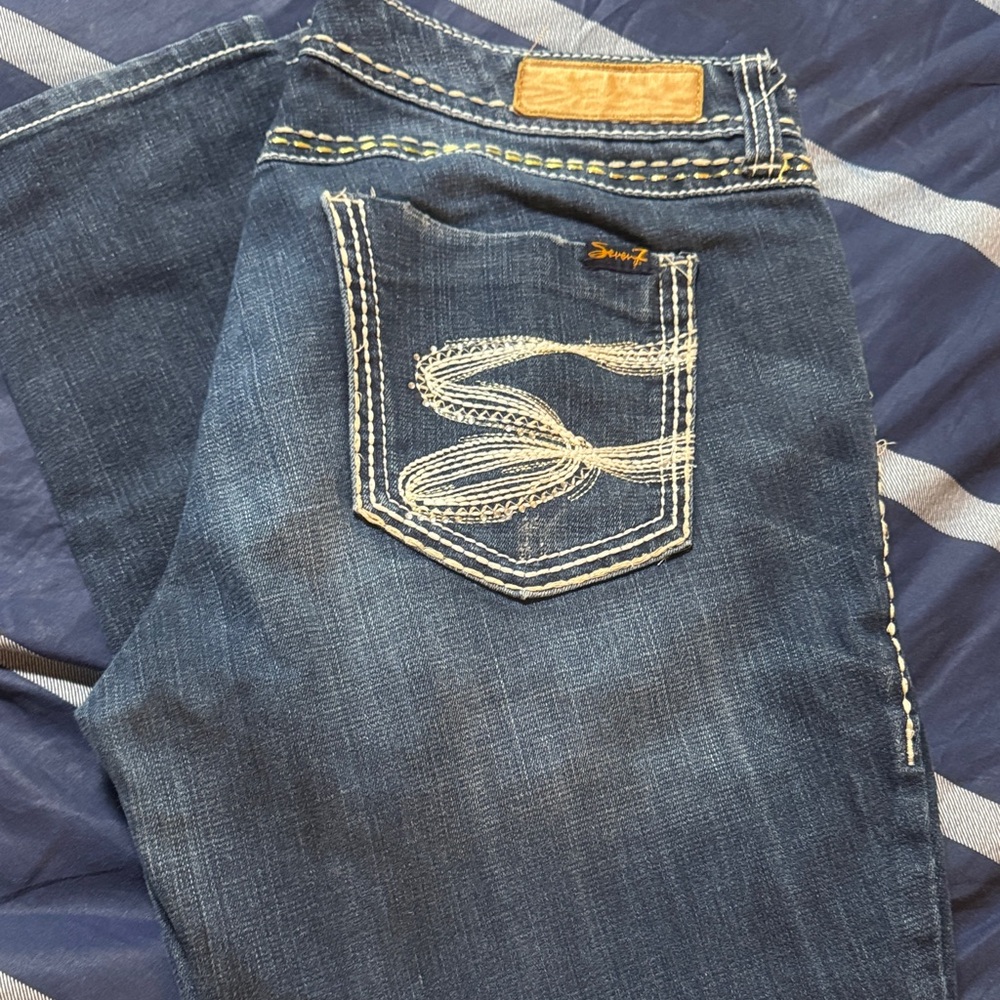 Seven7 Women's Blue Skinny Jeans